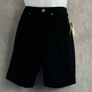 Univibe Men's Solid Collab Twill Cuffed Shorts, Black, Size 34 / 34W